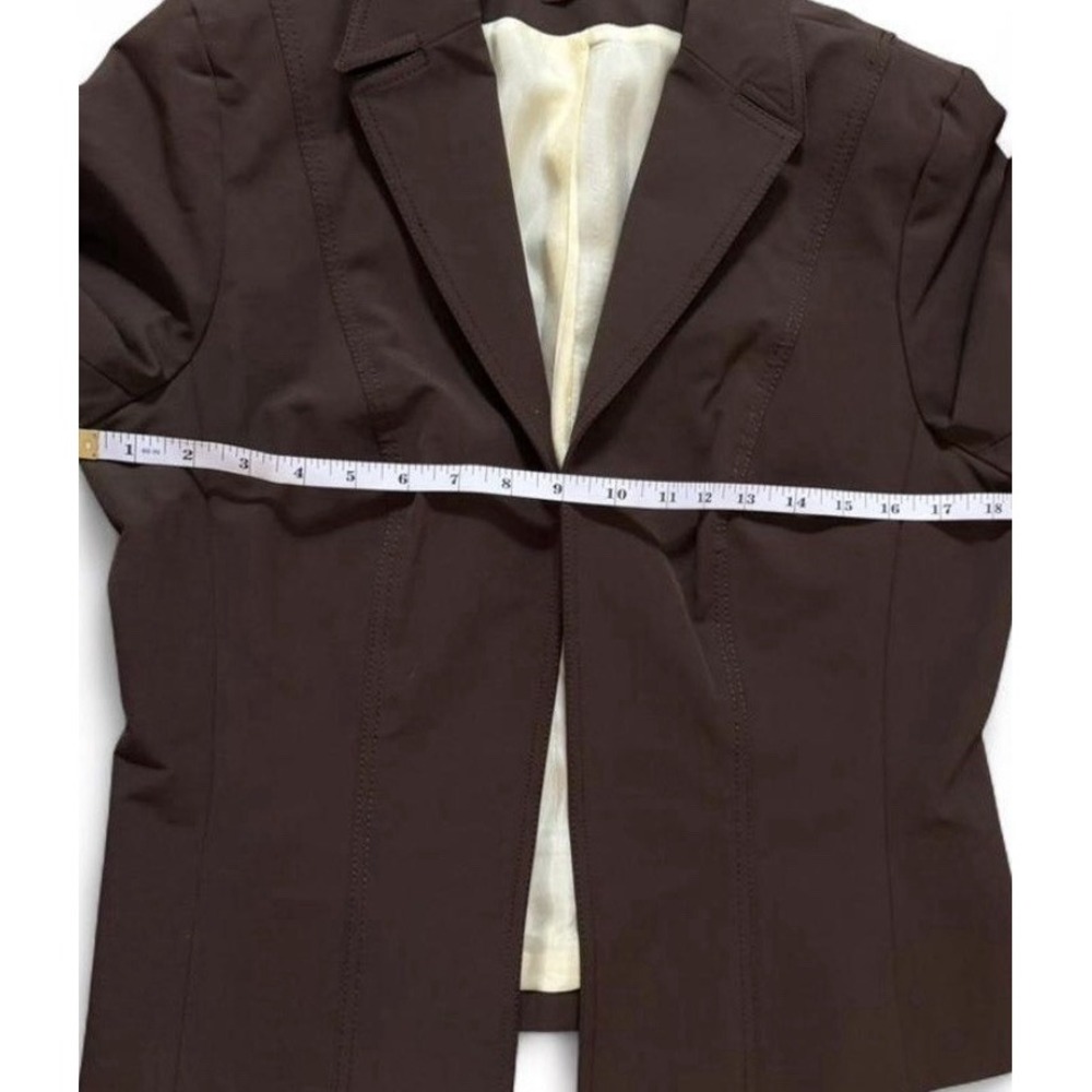 Vintage Barami Y2K Cropped Blazer Brown Tailored Jacket Lined Women's 10 Career - Picture 12 of 12